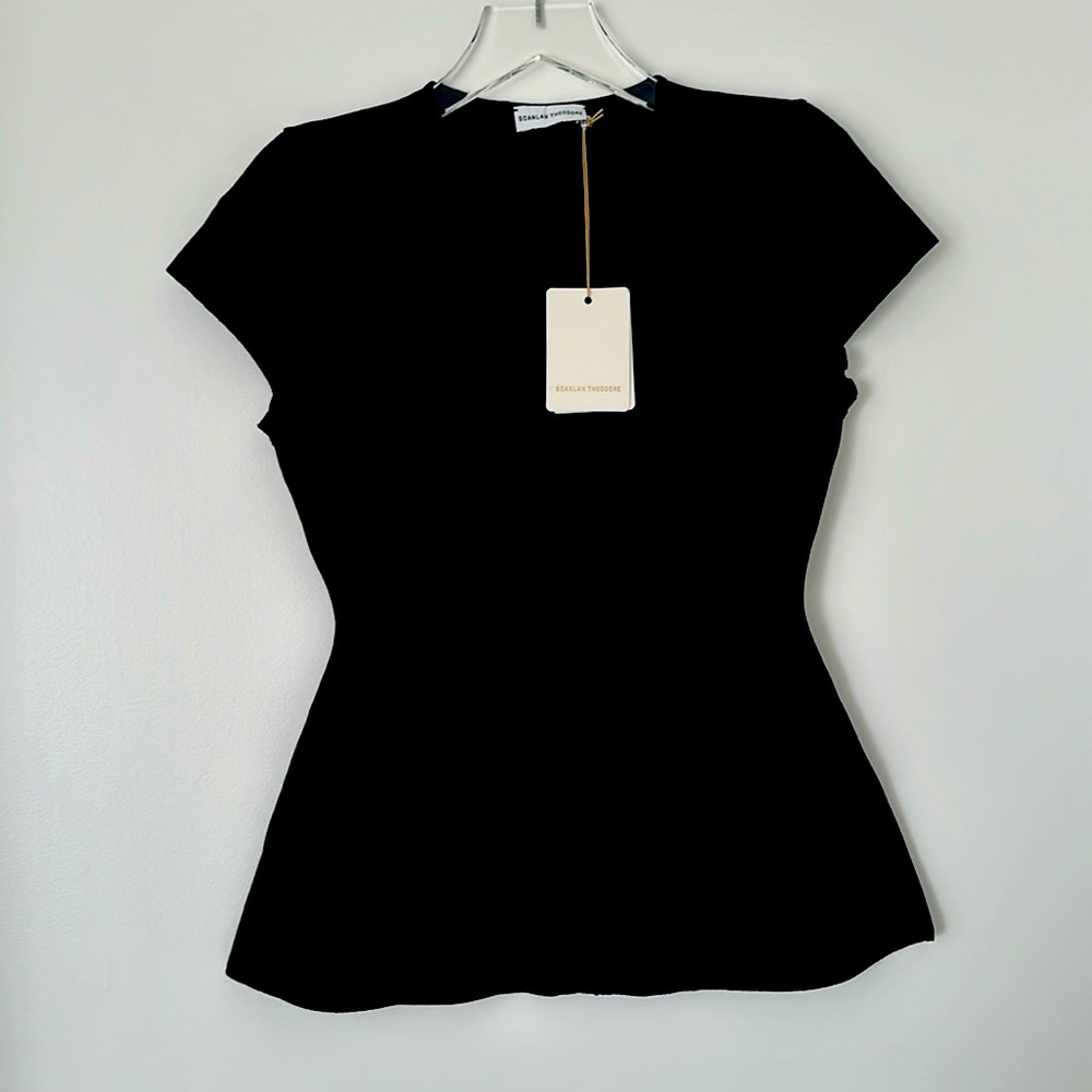 Scanlan Theodore Crepe Knit Curve Hem Jacket in Black